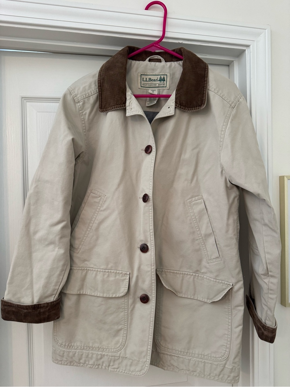Vintage L.L. Bean Barn Jacket with Brown Corduroy Collar